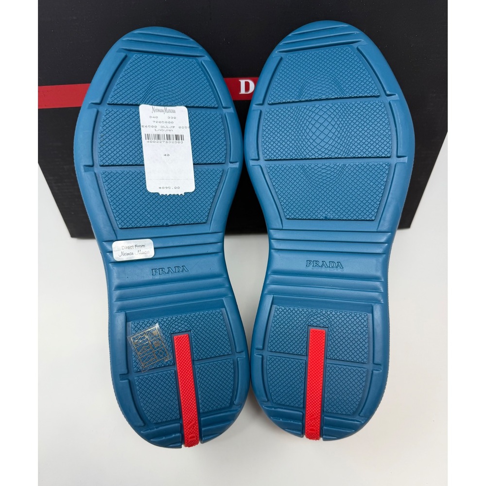 Prada Americas Cup Rubber Sneaker Lagoon Blue Size 8 US 7 Prada - Picture 6 of 13